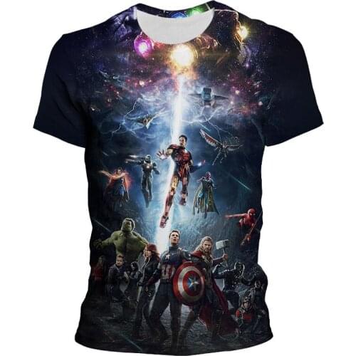 Vintage T Shirts For Male The Avengers Marvel 3D Print Cool Children T-shirt Summer Short Sleeve Men Women Oversize Clothing