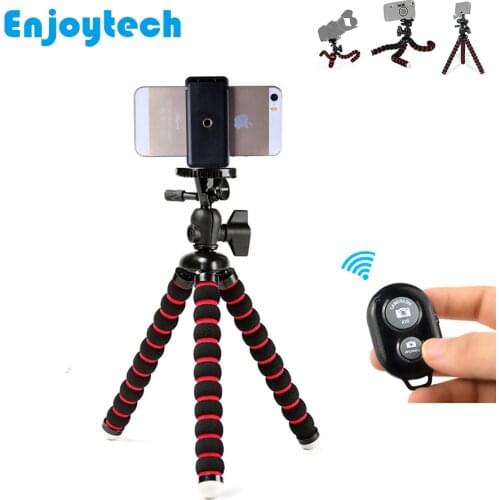 Mini Flexible Octopus Tripod With Bluetooth Remote for Iphone Samsung Xiaomi Android Phones Stand Tripod for Gopro SJcam Cameras