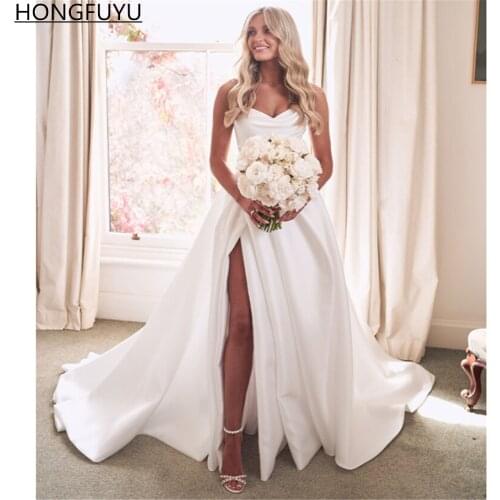 HONGFUYU Satin Wedding Dresses