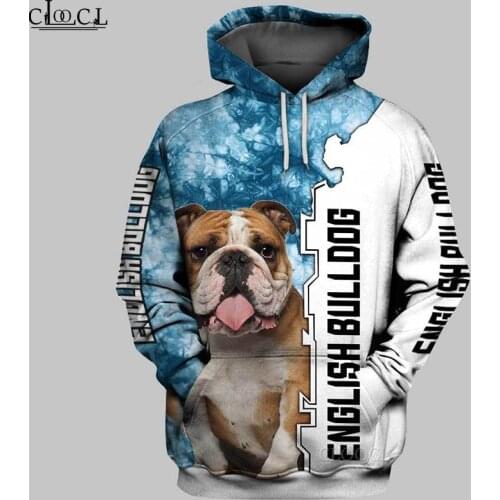 HX Newest Popular English Bulldog 3D Print Hoodie Women Men Women Tracksuit Pullover Fashion Casual Hoodies Drop Shipping