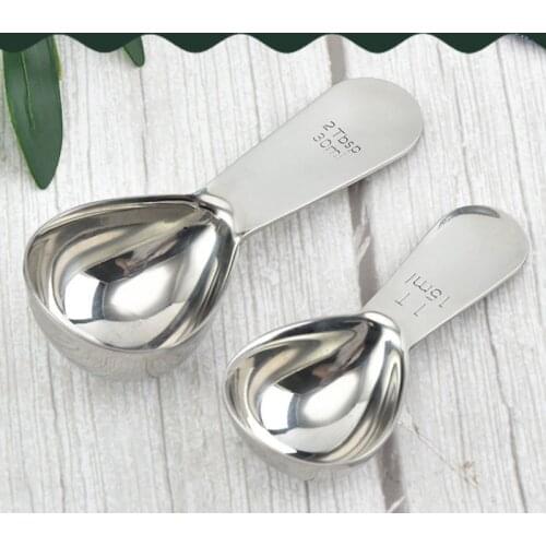 15ml/30ml 304 Stainless Steel Measuring Spoon Engraved Coffee Milk Powder Spice Measure Scoop Kitchen Baking Cooking Products
