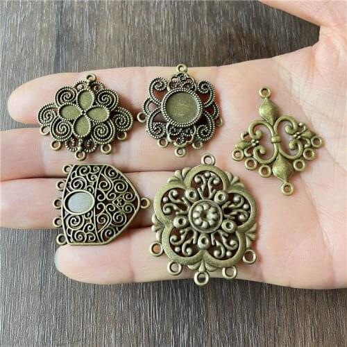 JunKang 10pcs Hollow shape dream catcher Various rhombus irregular connectors DIY handmade necklace buckle accessories