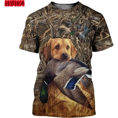 Jungle Camouflage T-shirt Dog Duck 3D Printing Fashion T-shirt, Polyester Summer Ultra-thin Fabric, Very Casual and Cool. 02