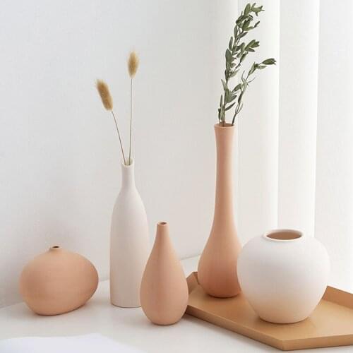Nordic Ins Ceramic Vase Living Room Dining Table Flower Arrangement Office Desktop Dried Flower Vase Home Decoration Accessories