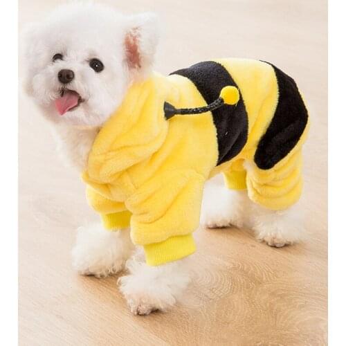 Dog Costume Plush Dog Coat Comfortable Autumn Winter Jacket for Small Dogs Cats and Puppy Warm Pajamas