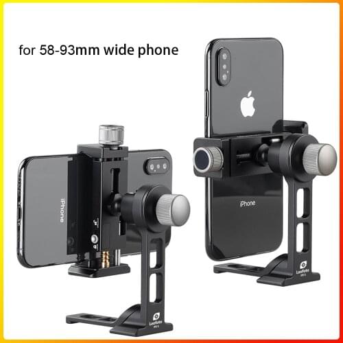 Metal Phone Clamp Clip 360 Rotation Tripod Mount Holder Adapter Desktop Cell Phone Stand for iPhone Sumsung Smartphone Video Rig