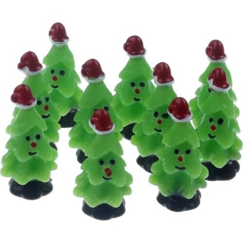 10Pcs Mini Cute Resin Christma Decoration Crafts Flatback Cabochon Figurines & Miniatures For Home Decoration Accessories Modern