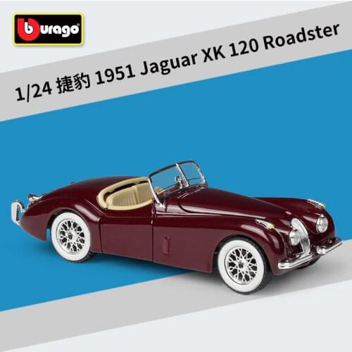 Bburago 1:24 Jaguar 1951 XK120 Roadster Black simulation alloy car model Collect gifts toy