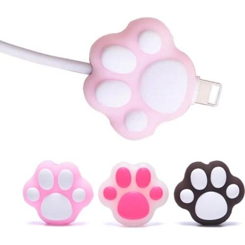 Cartoon Cat Paw Phone Cable Wire Cord Protector USB Cable Charger Protector