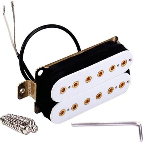 Humbucker Pickup Set White 5 Magnets Two Conductor Wired GMC81
