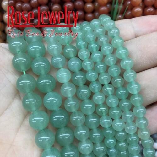 Natural Green Aventurine Jades Stone Round Loose Spacer Beads For Jewelry Making DIY Bracelets Necklace 4/6/8/10/12mm 15" Strand