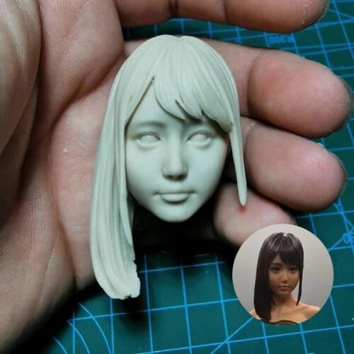 Unpainted 1/6 Scale PVC Female Head Sculpt Model Fit 12'' Action Figure Body For Fans Collection