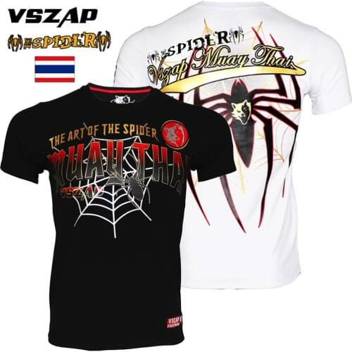 New VSZAP Summer Men Fitness T-shirt Men Cotton Sanda Fighting Muay Thai Jiu-Jitsu MMA Fighting Sports Training Suit