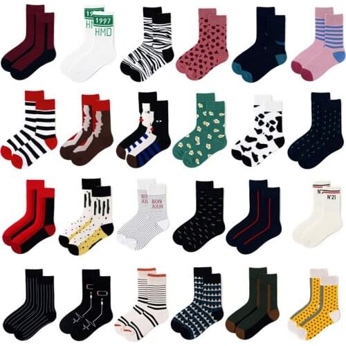 2020 NEW Women Men Socks Cotton Funny Crew Cartoon Cycling Running Skateboard Sock Comfortable Casual Happy Female fiets sokken