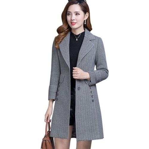 2021 Autumn Winter Fashion Women Thicken Padded Woolen Coat Slim Add Cotton Warm Jacket