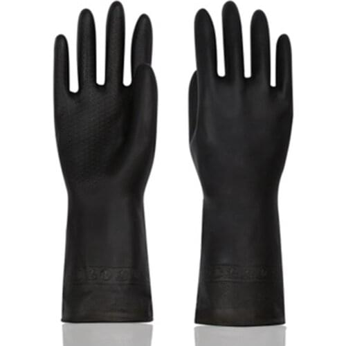1 Pair Black Gloves Home Washing Cleaning Gloves Garden Kitchen Dish Fingers Rubber Dishwashing Household Cleaning Gloves