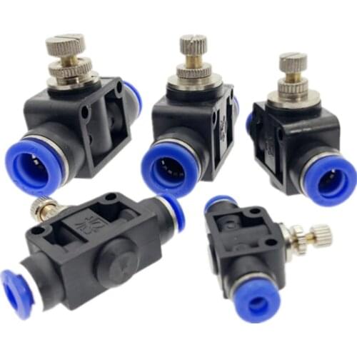 Pneumatic Airflow Regulator 4mm 6mm 8mm 10mm 12mm OD Hose Tube Gas Flow Adjust Valve Connector Fitting Air Speed Control Crane