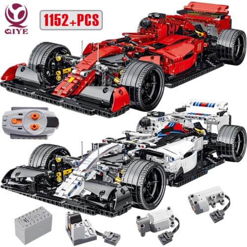QIYE Technical Sport Cars Formula F1 Building Blocks City Super Speed Racing Vehicle MOC Bricks Toys for Kids Boyfriend Gifts