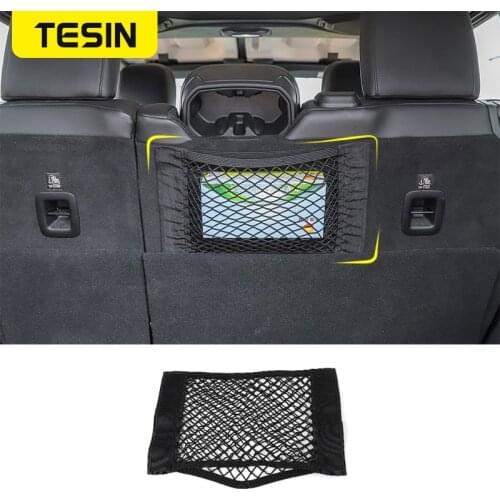 TESIN Stowing Tidying For Jeep Wrangler 1997-2019 TJ YJ JK JL Car Seat Back Storage Net Bag for jeep wrangler JK accessories