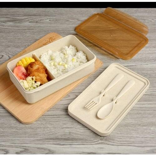 School Lunch Containers Rectangle Lunchbox Creative Plastic Container For Food Single Layer Lunch Box Containers Compartments