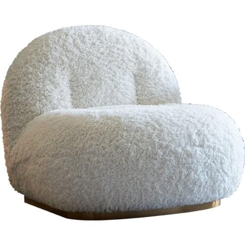 Modern simple lazy sofa light luxury household small family comfortable imitation cashmere leisure single sofa