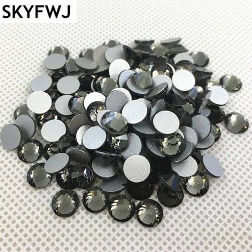 Crystal Black Diamond ss3-ss34 Nail Rhinestones Flat Back Non Hotfix Glitter Nail Stones,DIY 3d Nail Phones Decorations