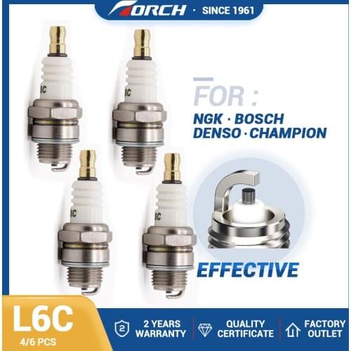 Engine Spark Plug TORCH L6C Replace for Champion CJ86 Denso W20M-US NGK BM6A Autolite 255 Enker FSC50C Brisk P17 NEW 4pcs/6pcs