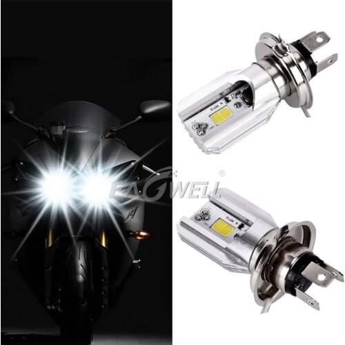 H4 LED Motorcycle Headlight Headlamp Moped Scooter ATV Motorbike Light Bulbs Motor Accessories COB 12V Hi-low 18W 7000K