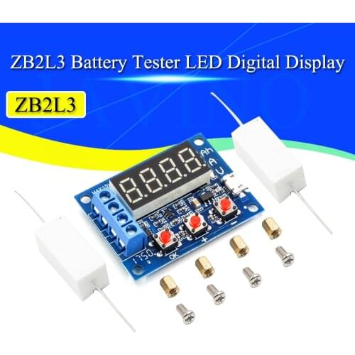 Battery Tester LED Digital Display 18650 Lithium Battery Power Supply Test Resistance Lead-acid Capacity Discharge Meter ZB2L3