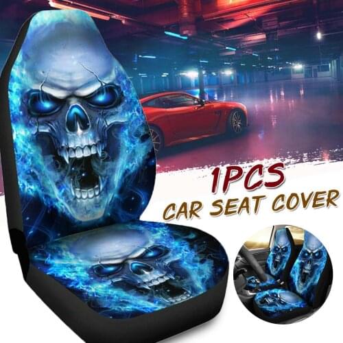 Universal Wolf 3D Skull Pattern Car Seat Cover Elastic Auto Seat Cushion Protector Cover For Car Interior Accessories