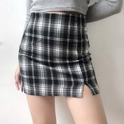 Womens Casual Skirt 6 color Plaid Slim High Waist Zipper Package Hip Fashion Ladies Mini Pencil Skirt girl Spring NEW FASHION