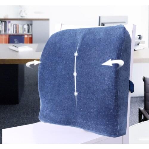 1 Pc Back Pillow Lumbar Support Memory Foam Velvet Fabric Low Back Pain Cushion Pillow for Chairs Car Home Office Relieve Pain