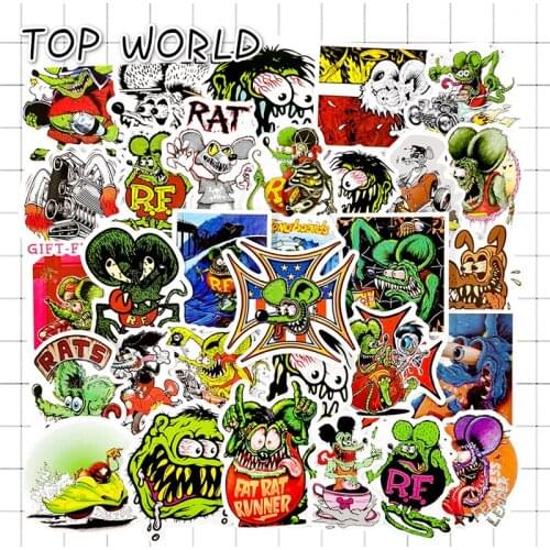 10/50pcs/set Tales Of The Rat Fink Cartoon Movie Graffiti Stickers For Skateboard Laptop Bottle Scrapbook Stickers Kid Toy