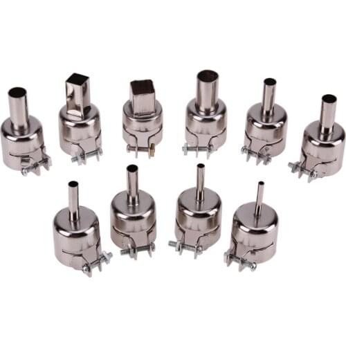 10Pcs 3-12mm Heat Gun Nozzles Solder Kit Set for 850/852/858 Hot Air Soldering Station Repair Tools Heat Air Gun Solder Kit