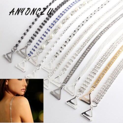 2pc=1pair Women Elegant Crystal Straps Lingerie Accessories New Silver Plated Metallic Sexy Crystal Bra Luxury gift lovers party