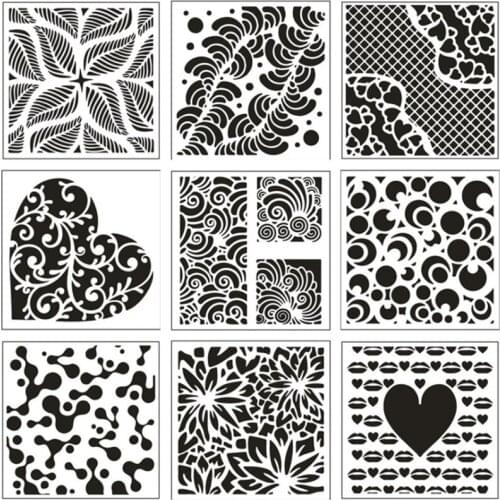 2pc Heart Leaves Stencil DIY Wall Layering Painting Template Decor Scrapbooking Embossing Album Supplies Reusable