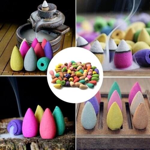 250g/500g/Bag Backflow Incense Cone Natural Spices Colorful Indoor Tower Zen Incense Sandalwood Air Purify Freshener Home Supply