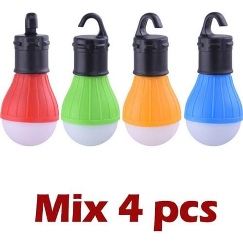 4pcs/lot Wholesale Portable Camping Equipment Outdoor Hanging Camping Lantern Soft Light LED Camp Lights Bulb Lamp for Fishing