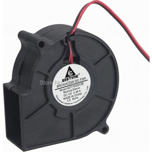 5 pieces Gdstime DC 12V 7530 75x30mm Tubor Blwoer Cooler Air Flow Centrifugal Cooling Fan