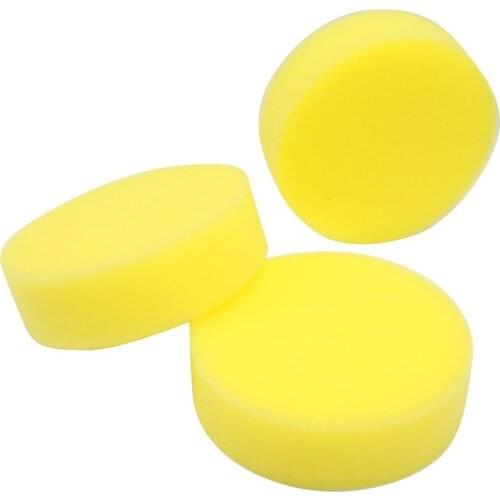 5 Pcs yellow round car sponge waxing car wash sponge super absorbent cleaning decontamination