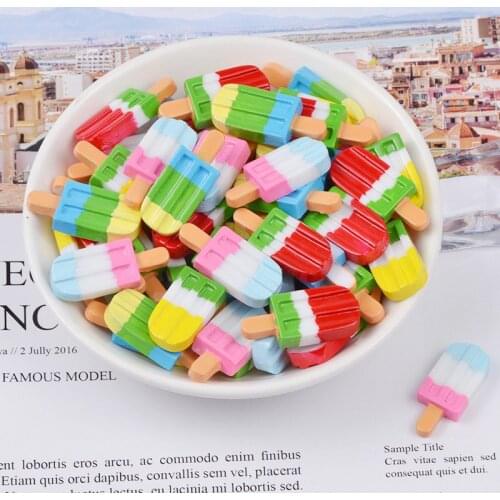 6pcs/Lot Popsicle Ice Cream Polymer Slime Charms Modeling Clay DIY Accessories Box Toy For Children Slime Supplies Filler