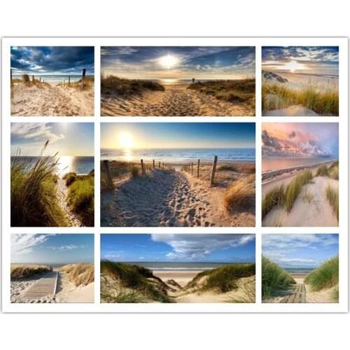 Diamond Embroidery 5D DIY landscape Beach seascape Grass Diamond Painting Christmas Cross Stitch Full square Rhinestone Mosaic