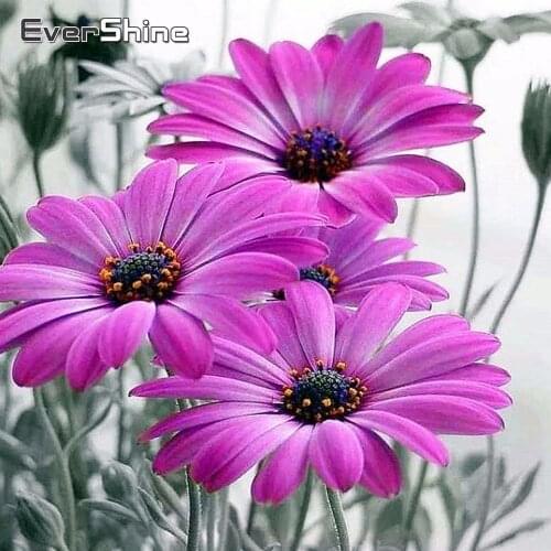 Evershine 5D Diamond Painting Full Drill Square Flowers Cross Stitch DIY Diamond Embroidery Sale Flower Pictures Of Rhinestones