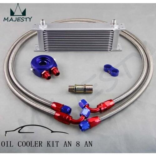AN-8AN 13 ROW UNIVERSAL ENGINE TRANSMISSION OIL COOLER + FILTER SANDWICH ADAPTER