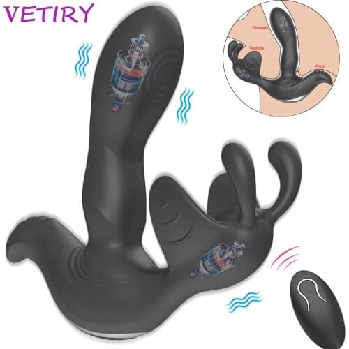 Anal Vibrator Male Prostate Testicle Scrotum Massager Silicone Butt Plug Sex Toys For Men Gay Silicone Wireless Remote Control