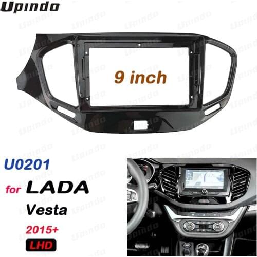 2 Din 9 inch car radio Fascias for LADA VESTA 2015 Dashboard Frame Installation dvd gps mp5 android Multimedia player