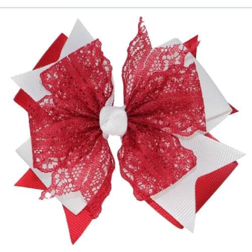 2021 new 2pcs 4.5inch lace Multilevel hair bows layered hair clips classic girl school hair bows for baby hair accessories