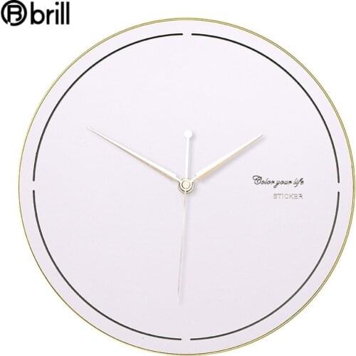 Nordic Minimalistic Wall Clock Silent Round Living Room Digital Clock Creative Modern Design Clock Wall Stickers Home Decor