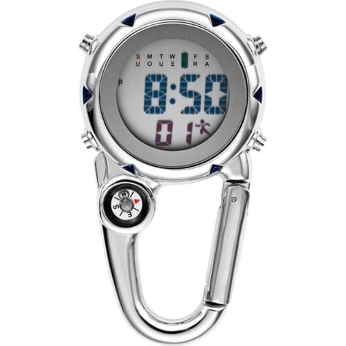 Digital Carabiner Watch Luminous Anti-scratch Precise Backpack Belt Pocket Clip on Watch for Outdoor Lightweight Clip Mini Watch