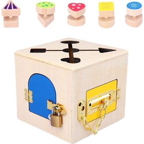 3-6 Years Children Montessori Toys Lock Box Montessori Materials Educational Wooden Toys For Children Training Kids Sensory Gift